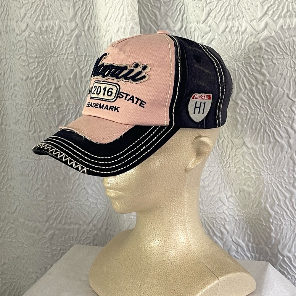 Hawaii Embroidered Pink and Black Cap